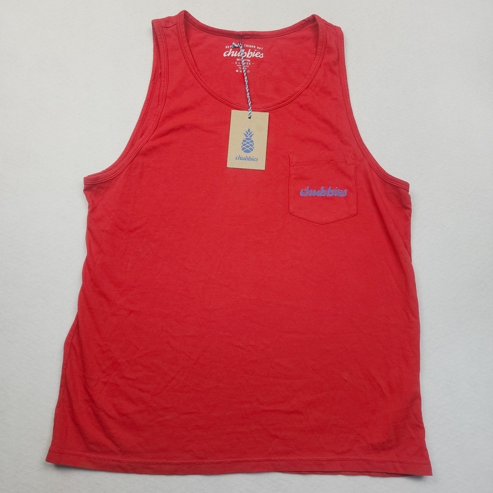 Chubbies Sky's Out Thighs Out Soto Tank Mens XL Nantucket Red Cotton The Weekend